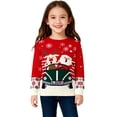 thumbnail image 1 of XIMIN Toddler Kids Ugly Christmas Sweater Girls Boys Funny Xmas Santa Print Holiday Sweaters Long Sleeve Crewneck Fall Winter Warm Knit Pullover Tops, 1 of 4