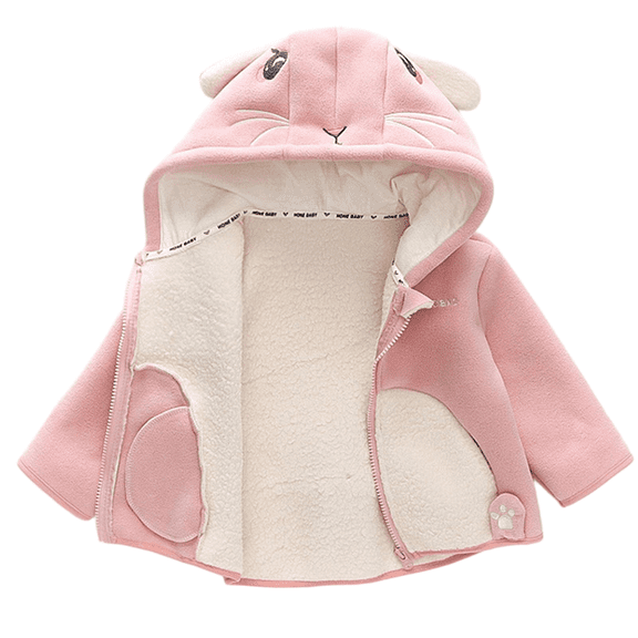 XIMIN Toddler Polar Fleece Jacket Baby Boys Girls Cute Cartoon Animal-Shaped Hooded Zipper Long Sleeve Fuzzy Warm Autumn Winter Outerwear Plush Coat