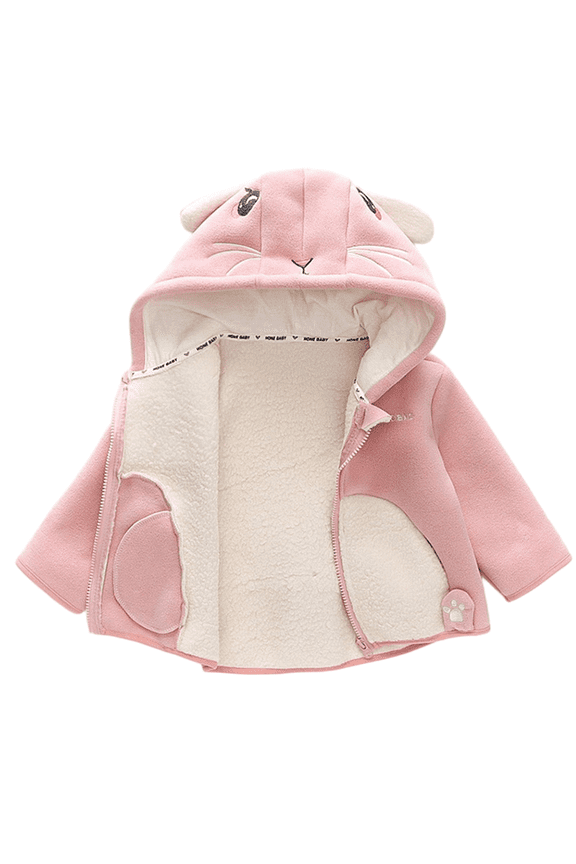 Toddler Polar Fleece Jacket Baby Boys Girls Cute Cartoon Animal-Shaped Hooded Zipper Long Sleeve Fuzzy Warm Autumn Winter Outerwear Plush Coat
