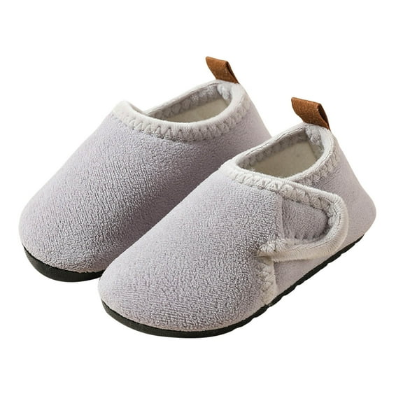 XIMIN Toddler Slippers Boys Girls Indoor Comfy Slippers Kids Barefoot Walking Shoes with Soft Velvet Winter Outdoor Warm Sock Shoes