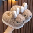 thumbnail image 1 of XIMIN Toddler Slippers Cute Cartoon Bunny Plush Slippers Boys Girls Fluffy Memory Foam Comfy Cozy Home Slippers Winter Warm Indoor Cute Bunny Shoes, 1 of 6