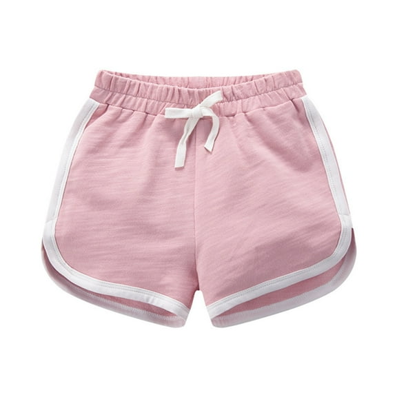 XIMIN Toddler Soccer Basketball Shorts Cotton Gym Athletic Running Sports Shorts Quick Dry Running Dolphin Active Gym Workout Boys Girls Casual Short Bottoms (4-5 Years, Pink)