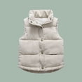 thumbnail image 1 of XIMIN Toddler's Corduroy Puffer Vest Stand Collar Zip Snap Button Sleeveless Jacket Winter Coat Baby Down Coat Thick Warm Coat Padded Quilted Vest Waistcoat, 1 of 6