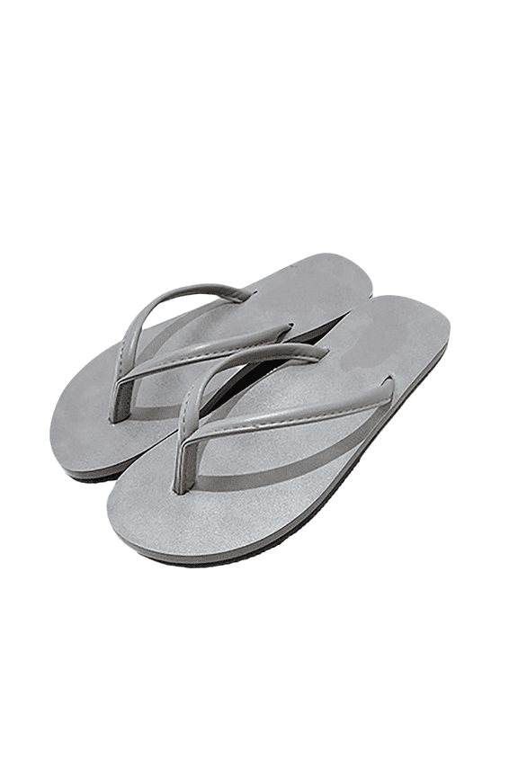 Vegan Leather Flip Flops for Women Footwear - Memory Foam Flats Sandals for Women 2025 - Lightweight Sandals Summer Beach Essentials Slides (7, Grey)