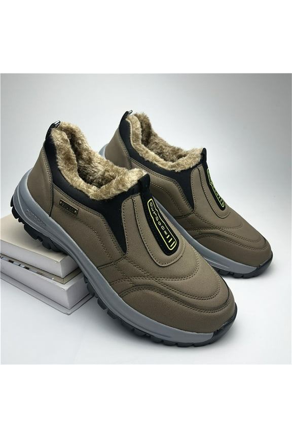 Walking Shoes for Men Slip-On Loafer Trekking Shoes Work Sneakers Waterproof Sneakers Hiking Sneakers Work Shoes Slip-On Outdoor Sneakers (10, Khaki)