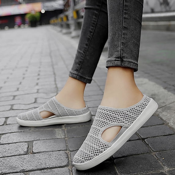 XIMIN Water Shoes for Women Men Mesh Wide Width Quick Dry Lightweight Aqua Barefoot for Beach Swim Pool Surf Yoga Sports Lightweight Breathable Non-Slip (44, Grey)