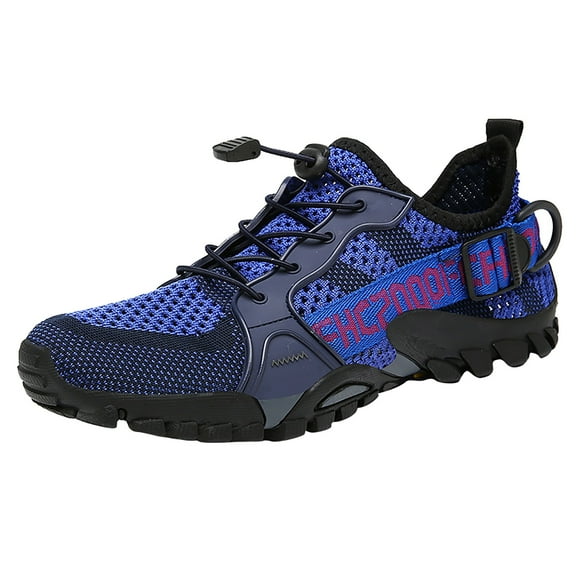 XIMIN Water Shoes Women Men Quick Drying Swim Beach Aqua Shoes for Water Sport Diving Hiking Sailing Travel Trekking Walking Climbing Sneakers (47, Blue)