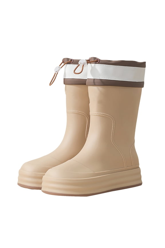 Women Anti Slip Lightweight Soft Rubber Shoes Casual Rain Shoes Work Booties Platform Rain Boots Outdoor Fishing Thick Sole Waterproof Shoes