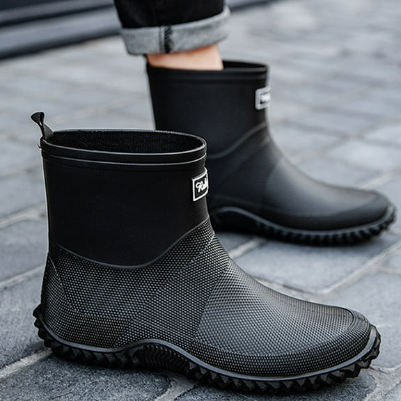 XIMIN Women Anti Slip Lightweight Water Shoes Original Chelsea Garden Boots Rain Boots Short Waterproof Rubber Boots Durable Fishing Boots Outdoor Mud Work Booties