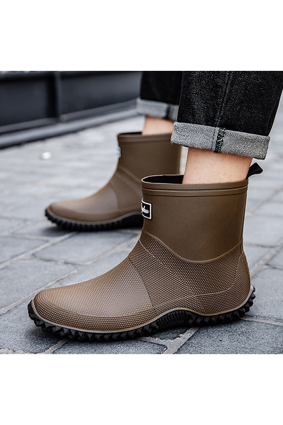 Women Anti Slip Lightweight Water Shoes Original Chelsea Garden Boots Rain Boots Short Waterproof Rubber Boots Durable Fishing Boots Outdoor Mud Work Booties
