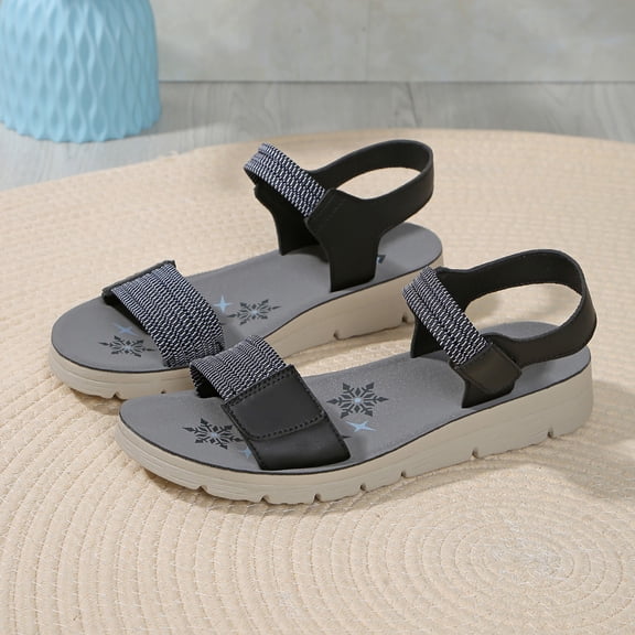 XIMIN Women Comfortable Sandals Fashion Walking Sandals Comfortable Breathable Sandals Orthopedic Arch Support Sandals Adjustable Athletic Sport Shoes for Outdoors