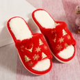 thumbnail image 1 of XIMIN Women Cute Christmas Slippers Reindeer Snowflake Xmas Tree Cozy Fuzzy Fluffy Slippers Holiday House Shoes Open Toe Memory Foam Indoor & Outdoor Slides, 1 of 7
