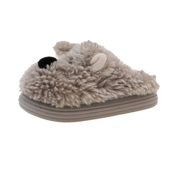 XIMIN Women Cute Fuzzy Plush Animal Dog Slippers Cozy Non-Slip House Shoes Winter Adult Washable Anti-Slip Indoor Outdoor Slippers