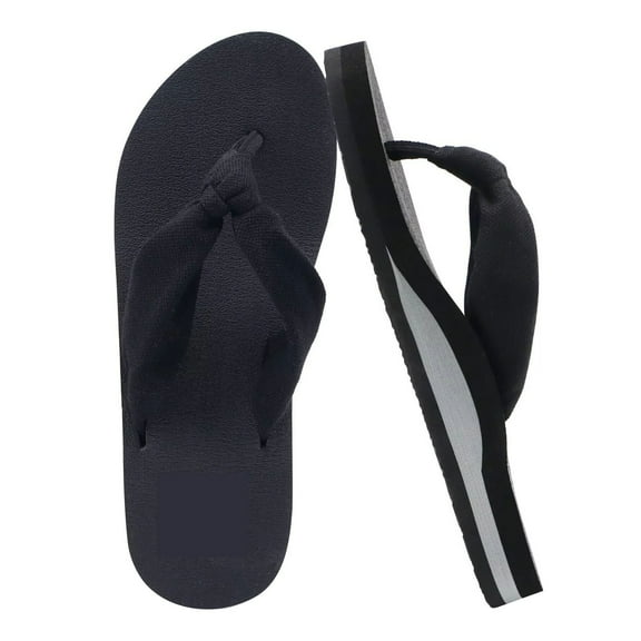 XIMIN Women Flip Flops with Arch Support Yoga Mat Comfortable Summer Beach Walking Thong Cushion Sandals Slip On Indoor and Outdoor (8, Black)