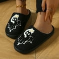 thumbnail image 1 of XIMIN Women Halloween Slippers Fun Cute Holiday House Shoes Fluffy Warm Slipper Cute Spooky Pumpkin Goth Ghost Slippers Plush Fuzzy Fluffy Fall Winter Shoes, 1 of 8
