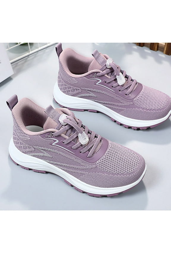 Women Men Mesh Sneakers Running Hands Free Shoes with Chunky Sole Lace-Up Round Toe Slip-ins Fashion Sneakers Breathable Anti-Slip Athletic Footwear