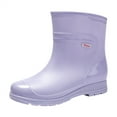 thumbnail image 1 of XIMIN Women Short Rain Boots Lightweight Waterproof Garden Boots Outdoor Anti-Slip Chelsea Rain Boots Stylish Mid Heel Rubber Ankle Booties with Comfy Insoles, 1 of 7