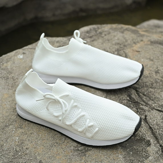 XIMIN Women Sneakers Walking Slip On Shoes Casual Lightweight Breathable Tennis Shoes Running Shoes Non Slip Work Shopping Travel Lightweight Casual Sneakers