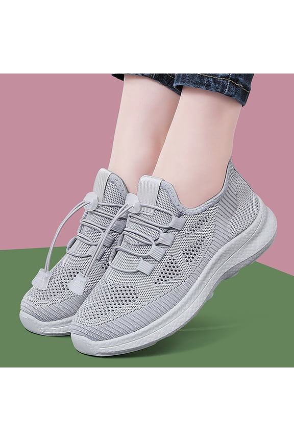 Women Wide Toe Box Lace Up Mesh Shoes Extra Wide Width Tennis Fashion Sneakers Ultra Lightweight Running Shoes Non-Slip Diabetic Walking Gym Workout Trainer Sports Shoes