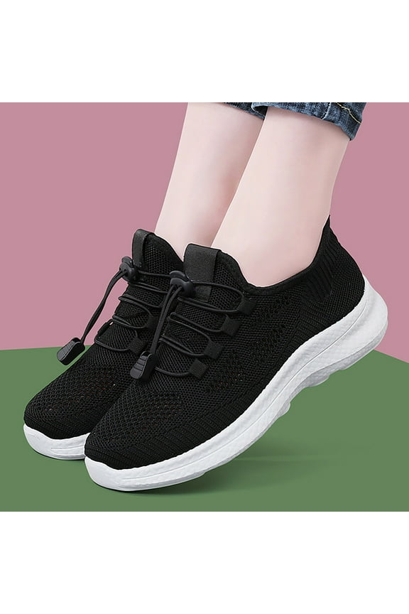 Women Wide Toe Box Lace Up Mesh Shoes Extra Wide Width Tennis Fashion Sneakers Ultra Lightweight Running Shoes Non-Slip Diabetic Walking Gym Workout Trainer Sports Shoes
