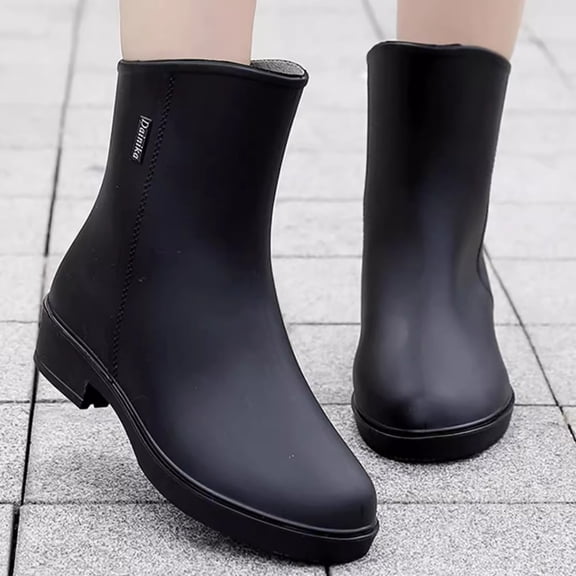 XIMIN Women's Ankle Boots Rainboots Rubber Shoes Mid Low Tube Rain Boots Non Slip Waterproof Footwear Water Boots Wash Rain Boots Outdoor Garden Shoes