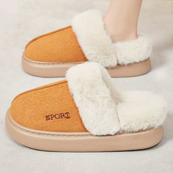 XIMIN Women's Anti-Slip Sole Fuzzy Slippers Warm House Slippers with Plush Lining Fluffy Platform Winter House Shoes Indoor Y2k Cute & Cozy