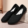 thumbnail image 1 of XIMIN Women’s Ballet Wide Width Flat Shoes Dress Shoes Knit Round Toe Slip On Ballerina Walking Flats Shoes Low Wedge Casual Fashion Comfortable Footwear (6.5, Black), 1 of 6