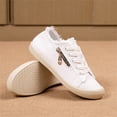 thumbnail image 1 of XIMIN Women's Canvas Shoes Casual Low Top Side Zipper Sneakers Fashion Lace Up Tennis Shoes Walking Loafers Ladies Soft Soled Non-Slip Lightweight Orthotic Sneaker, 1 of 8
