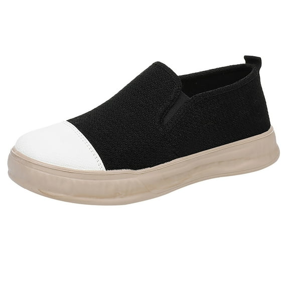 XIMIN Women's Casual Fashion Shiny Soft Loafers Comfortable Slip-On Canvas Shoes Sparkle Lightweight Non-Slip Walking Penny Loafers Breathable Wide Width Running Shoes