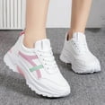 thumbnail image 1 of XIMIN Women's Chunky Platform Sneakers Lace-Up Athletic Walking Shoes Fashion Breathable Slip On Chunky Sneakers Versatile Heightening Outdoor Causal Non Slip Shoes, 1 of 8