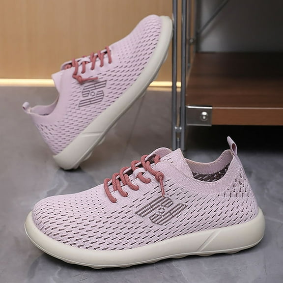 XIMIN Women's Fashion Casual Comfortable Orthopedic Sneakers Lace Up Breathable Lightweight Ultra Soft Walking Shoes Wide Width Sock Shoes for Everyday Wear and Running
