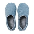 thumbnail image 1 of XIMIN Women's Flat Sole Slippers Women's Cozy Fuzzy Slippers Warm Memory Foam Closed Back House Shoes with Indoor Outdoor Anti Rubber Sole Non Slip Comfortable Bedroom Slippers(Blue,US 13), 1 of 9