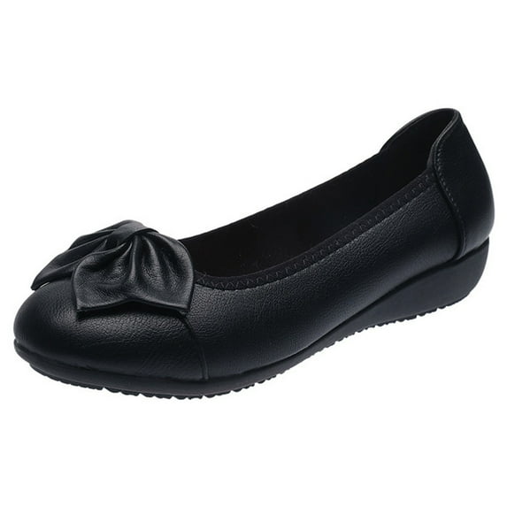 XIMIN Women's Flats Mesh Shoes Faux Suede Round Toe Ballet Dressy Non Slip Solid Color Comfortable Breathable Slip On Walking Casual Shoes Footwear (7, Black)