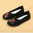 thumbnail image 1 of XIMIN Women's Flats Shoes Traditional Chinese Style Embroidered Comfort Knit Dress Flats Round Toe Ballet Flats with Memory Foam Softable Slip on Casual Outdoor (7.5, Black), 1 of 4