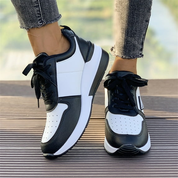 XIMIN Women’s High Top Leather Mesh Bowling Shoes Lightweight Seamless Design Lace Up Casual Athletic Fit Breathable Knit Upper Universal Slide Soles