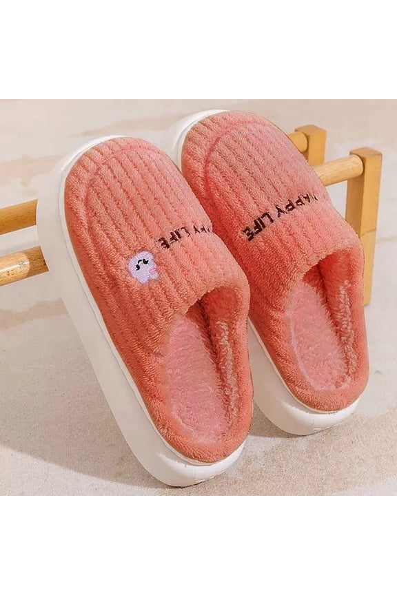 Women's Indoor Bedroom Faux Fur Anti-Skid Slipper with Memory Foam Wool-Like House Shoe with Rubber Sole Warm Winter Suede House Slippers