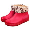thumbnail image 1 of XIMIN Women’s Low-Cut Ankle Rain Boots Waterproof Non-Slip Car Wash Kitchen Wear-Resistant Work Shoes Warm Lined Anti-Slip Wear-Resistant Slip-On Round Toe Water Shoes, 1 of 4