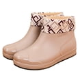 thumbnail image 1 of XIMIN Women’s Low-Cut Ankle Rain Boots Waterproof Non-Slip Car Wash Kitchen Wear-Resistant Work Shoes Warm Lined Anti-Slip Wear-Resistant Slip-On Round Toe Water Shoes, 1 of 3