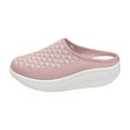 thumbnail image 1 of XIMIN Women's Mesh Breathable Soft Sole Mules Knitted Backless Slip on Lightweight Walking Shoes Comfortable Outdoor Fashion Sports Wedge Footwear (9, Red), 1 of 9