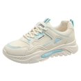 thumbnail image 1 of XIMIN Women's Mesh Sneakers - Retro Running Shoes with Patchwork Design, College Style Casual Walking Shoes for Everyday Wear (Sky Blue, 7.5), 1 of 9