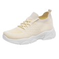 thumbnail image 1 of XIMIN Women's Mesh Sports Shoes - Lightweight Breathable Running Sneakers for Spring Summer Fall, Casual Walking Shoes (Beige, 6), 1 of 5