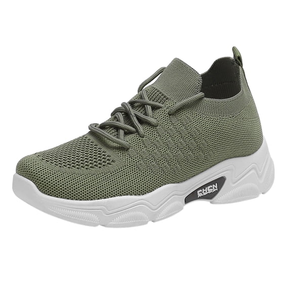 XIMIN Women's Mesh Sports Shoes - Lightweight Breathable Running Sneakers for Spring Summer Fall, Casual Walking Shoes (Blackish Green, 6.5)