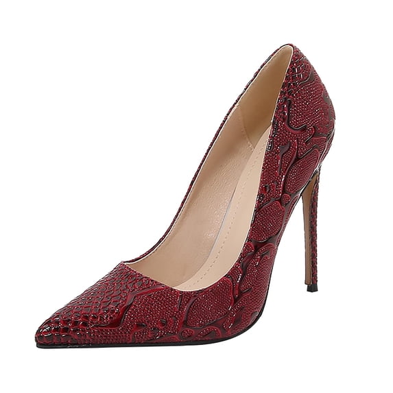 XIMIN Women's Pumps Closed Toe Sexy High Heels Pointed Stiletto Heel Evening Party Wedding Comfortable Dress Shoes Classic Office Shoes (8.5, Red)