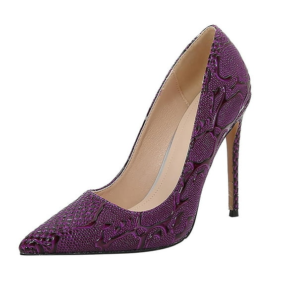 XIMIN Women's Pumps Closed Toe Sexy High Heels Pointed Stiletto Heel Evening Party Wedding Comfortable Dress Shoes Classic Office Shoes (9.5, Purple)