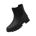 thumbnail image 1 of XIMIN Women's Rain Boots Elastic Adult Ankle Booties Mid Heel Boots Waterproof Non-Slip Chunky Platform Lug Sole Short Comfortable Fashion Garden Boots (37, Black), 1 of 5