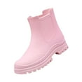 thumbnail image 1 of XIMIN Women's Rain Boots Elastic Adult Ankle Booties Mid Heel Boots Waterproof Non-Slip Chunky Platform Lug Sole Short Comfortable Fashion Garden Boots (38, Red), 1 of 5