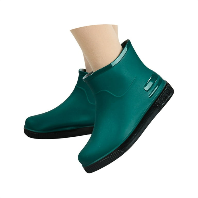 XIMIN Women's Rain Boots Low Cut Short Tube Plastic Water Shoes