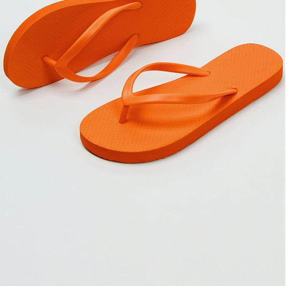 XIMIN Women's Slim Flip Flops Women's Shower Slippers Flat Sandals Suitable for Summer Bathroom Beach Pool Light Basic Flip Flops Rubber Soft Slip on Footwear (5.5, Orange)