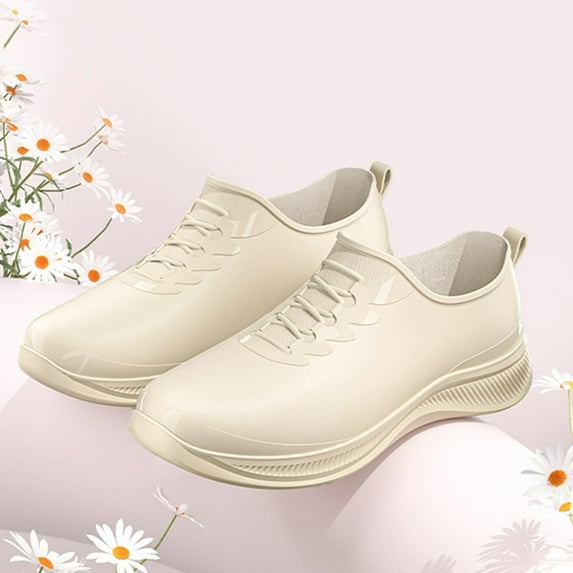 XIMIN Women's Slip-On Rain Shoes Memory Foam Non Slip Fashion Ladies Shoes Outdoor Activities Camping Hiking and Daily Wear with Sole Lightweight Design