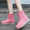 thumbnail image 1 of XIMIN Women's Slip Rain Shoes Short Chelsea Boots Ankle Rubber Rain Boots Korean Version Solid Color Fashion Short Tube Water Shoes for Garden Waterproof, 1 of 7